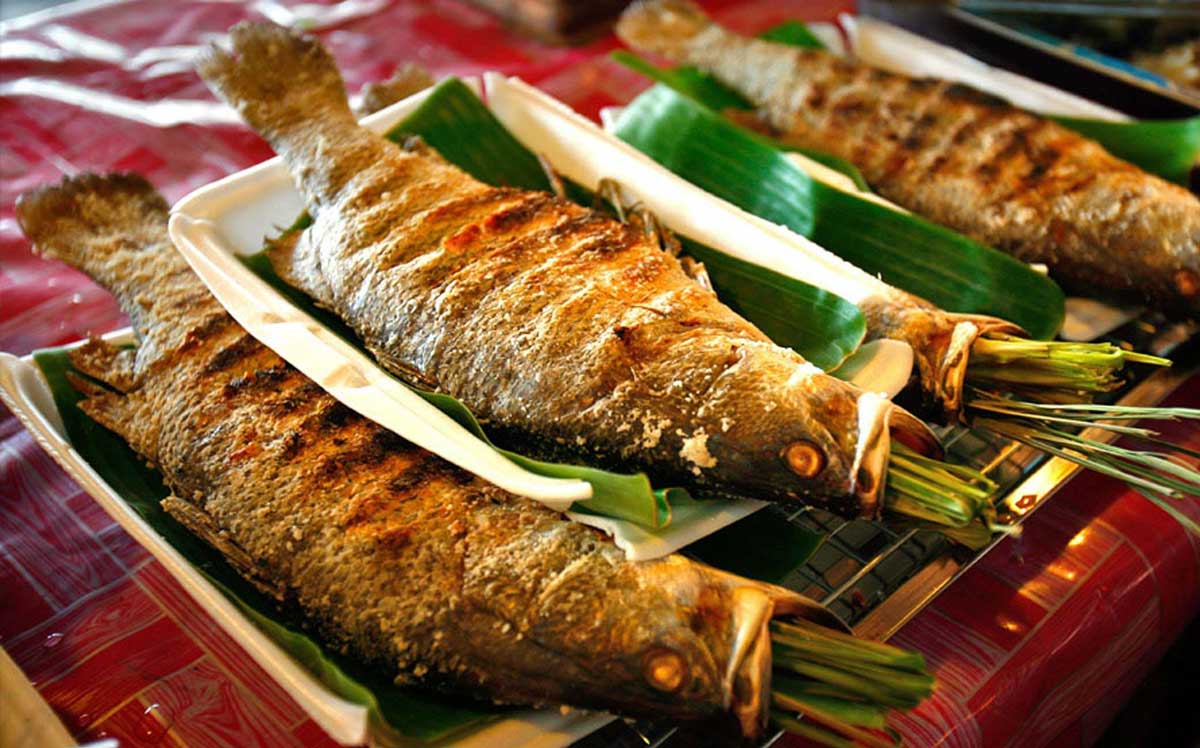 Grilled stream fish